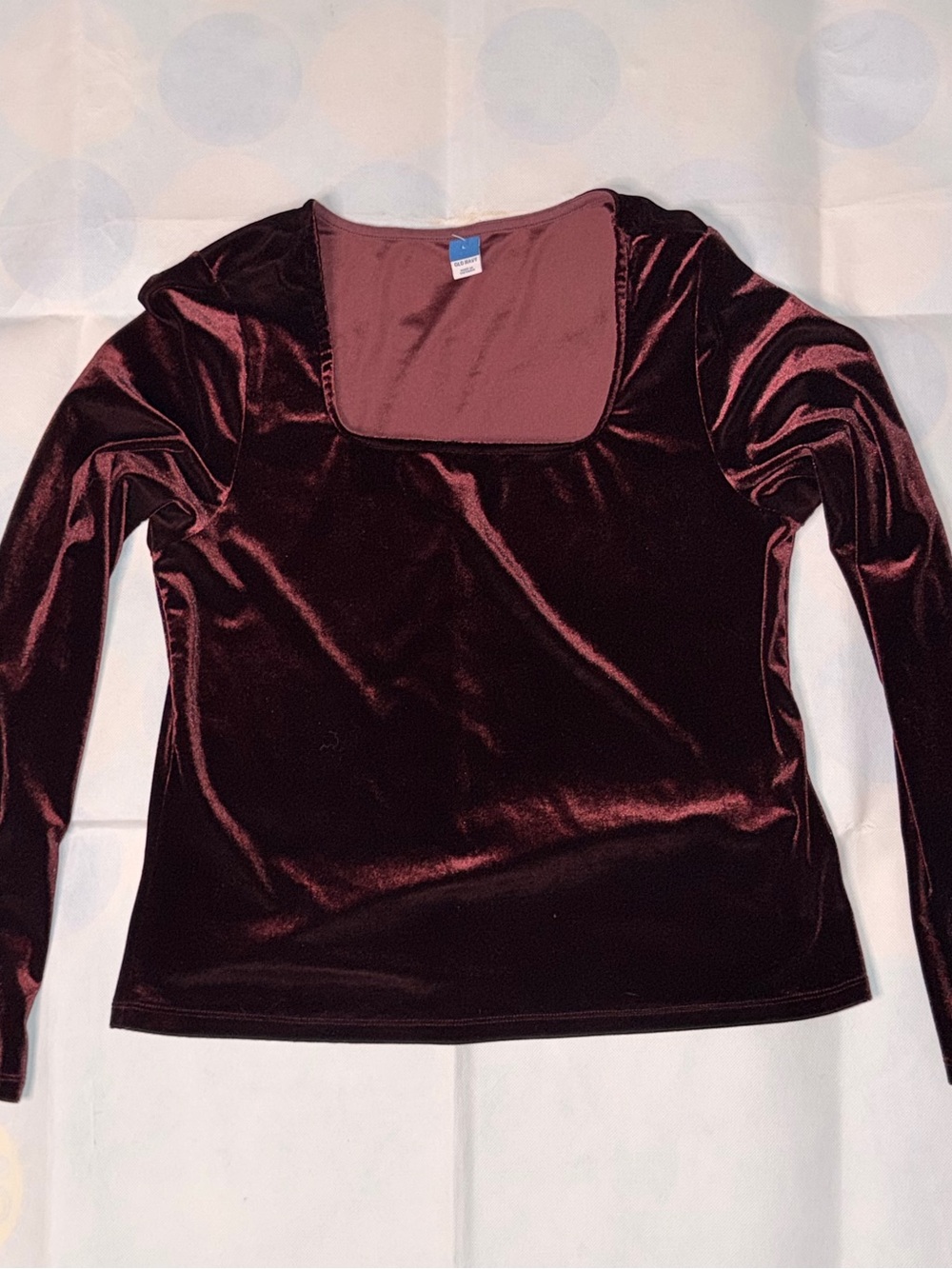 Old Navy Velvet Long-Sleeve Square Neck Top - Burgundy